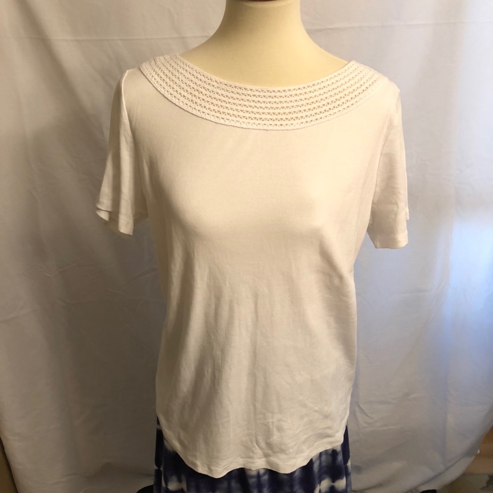 Ralph Lauren wide scoop neck white T-shirt, sz 1X.